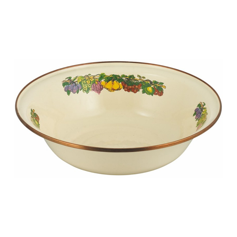 Enamel hindi kinakalawang na asero round rim hugasan basin