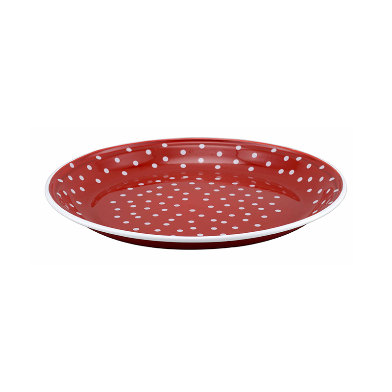 27cm enamel flared rim round plate