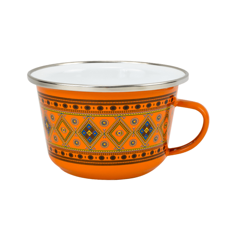 305d hindi kinakalawang na asero round rim camping enamel mug