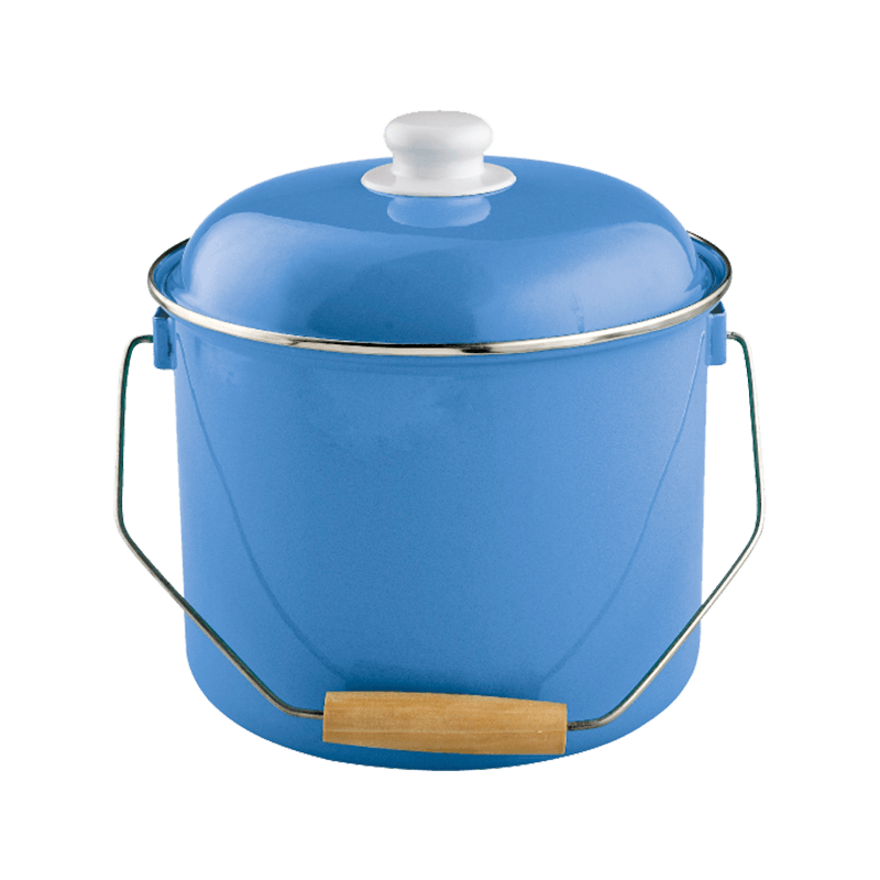 755dB enamel storage bucket na may hawakan