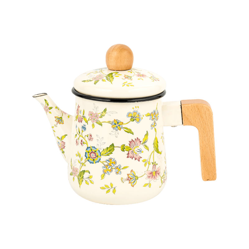 TK608 Turkish enamel tea kettle na may kahoy na hawakan