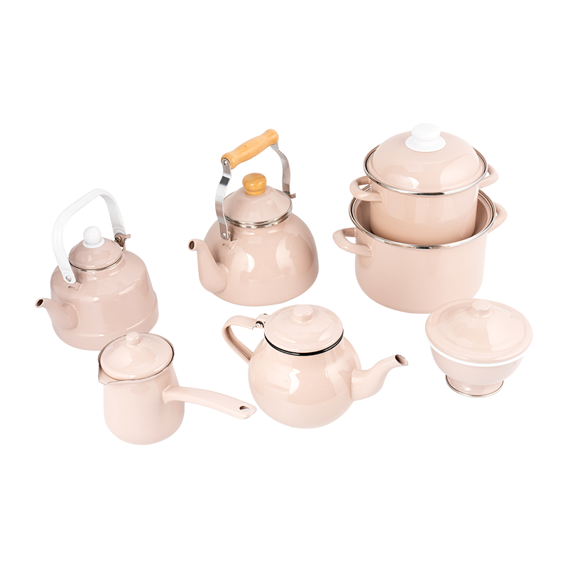 Simpleng set ng Teapot ng Pastel Enamel