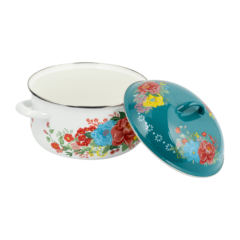 753d enamel flared rim spill-resistant straight pot