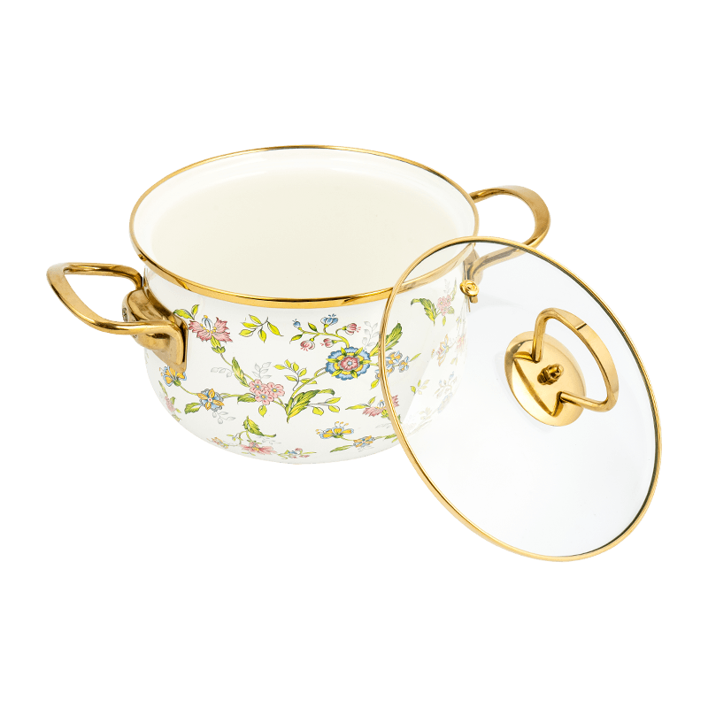 806d-5 hindi kinakalawang na asero round rim stockpot simmer enamel pot