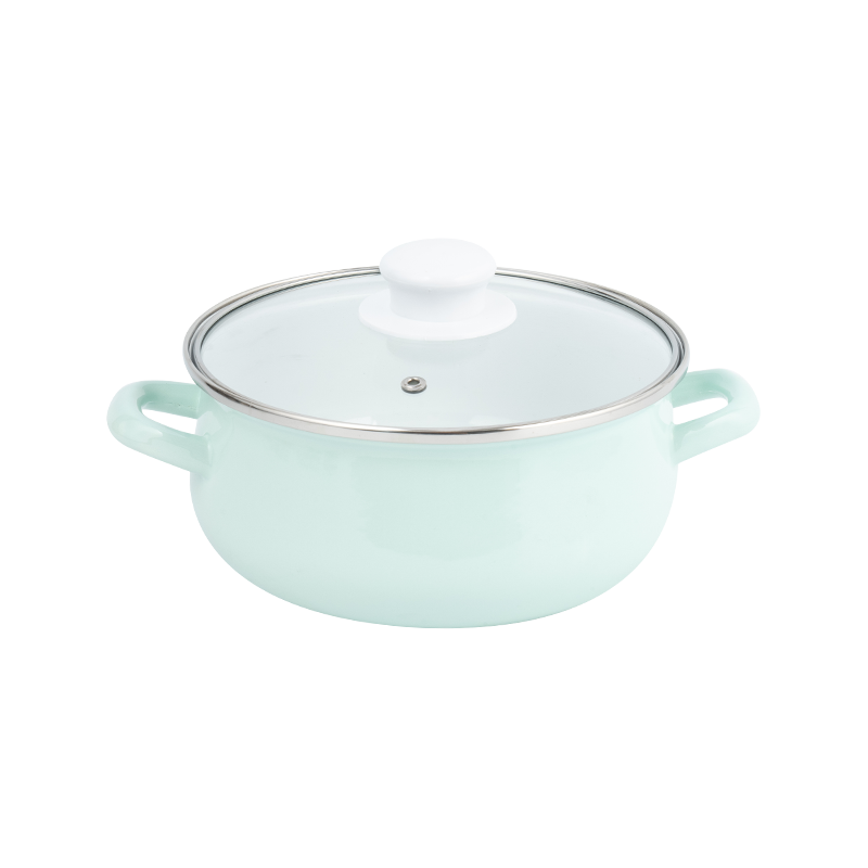 673D-5 Kulay na naka-print na enamel stockpot