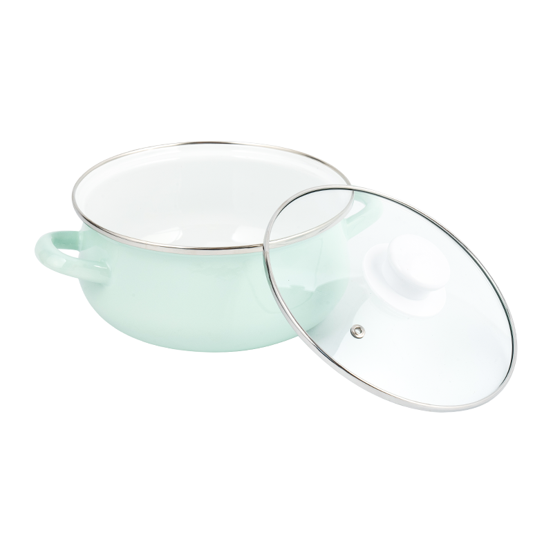 673D-5 Kulay na naka-print na enamel stockpot