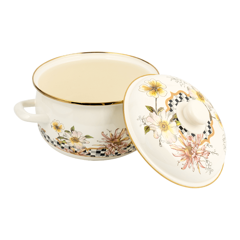 806d-5 hindi kinakalawang na asero round rim stockpot simmer enamel pot