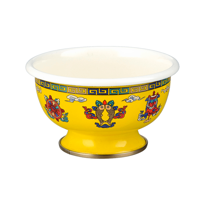 Enamel stemmed bowl
