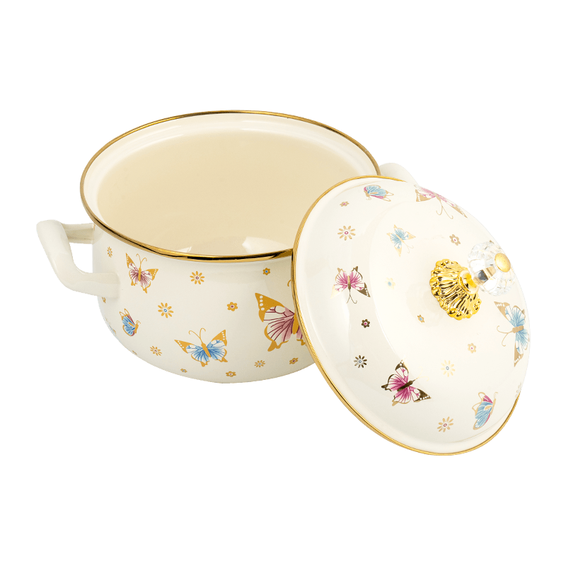 806d-5 hindi kinakalawang na asero round rim stockpot simmer enamel pot