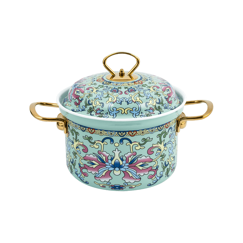 753d enamel flared rim spill-resistant straight pot