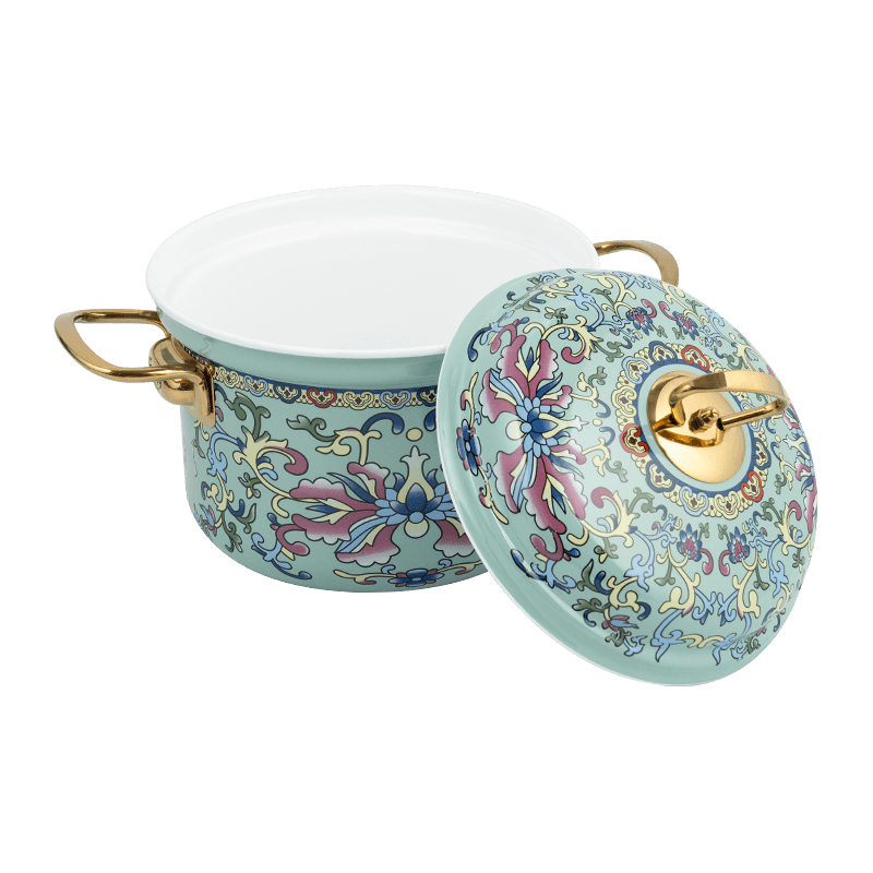 753d enamel flared rim spill-resistant straight pot