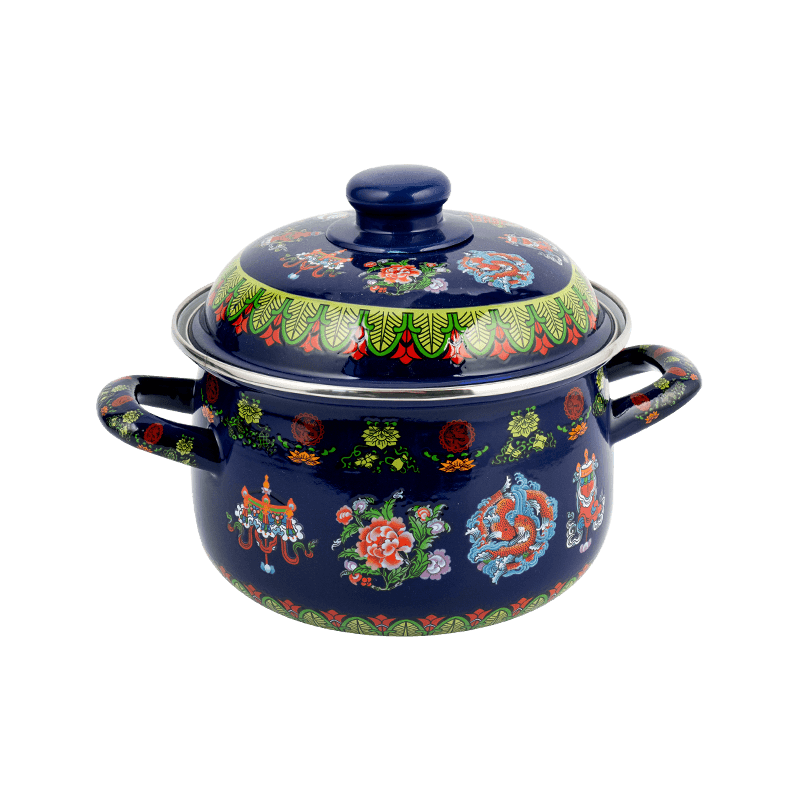 806d-5 hindi kinakalawang na asero round rim stockpot simmer enamel pot