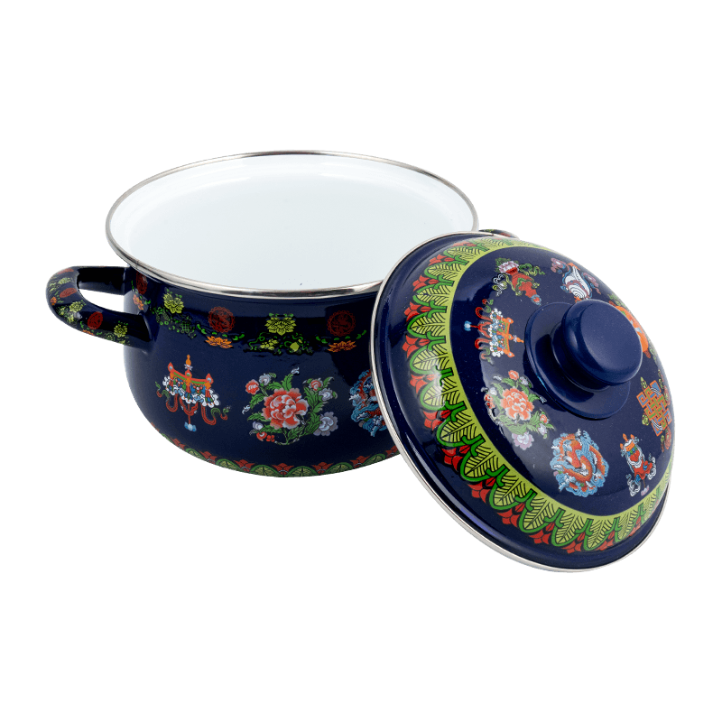 806d-5 hindi kinakalawang na asero round rim stockpot simmer enamel pot