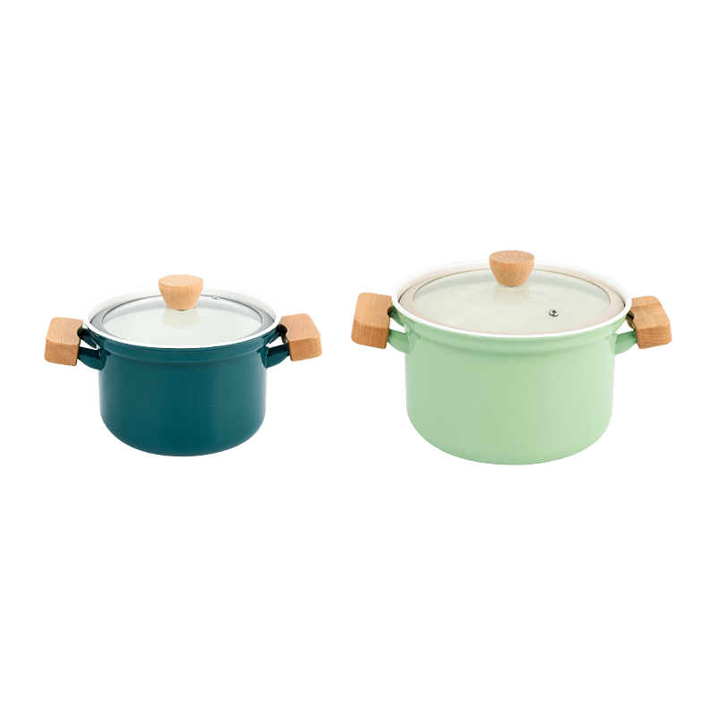 753d enamel flared rim spill-resistant straight pot