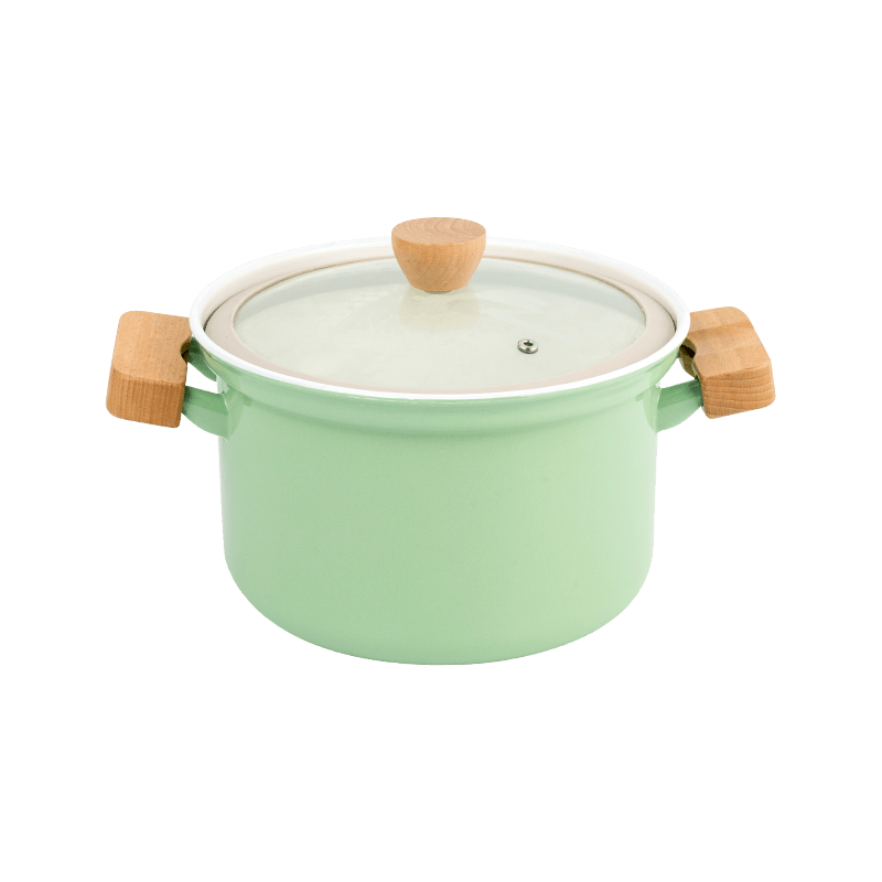 753d enamel flared rim spill-resistant straight pot