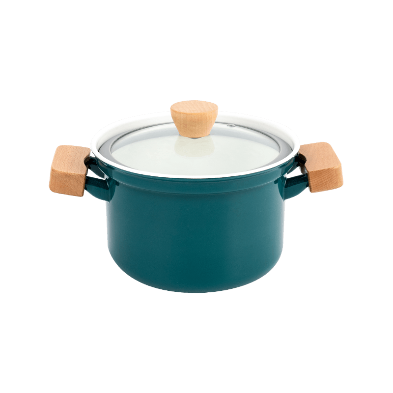753d enamel flared rim spill-resistant straight pot