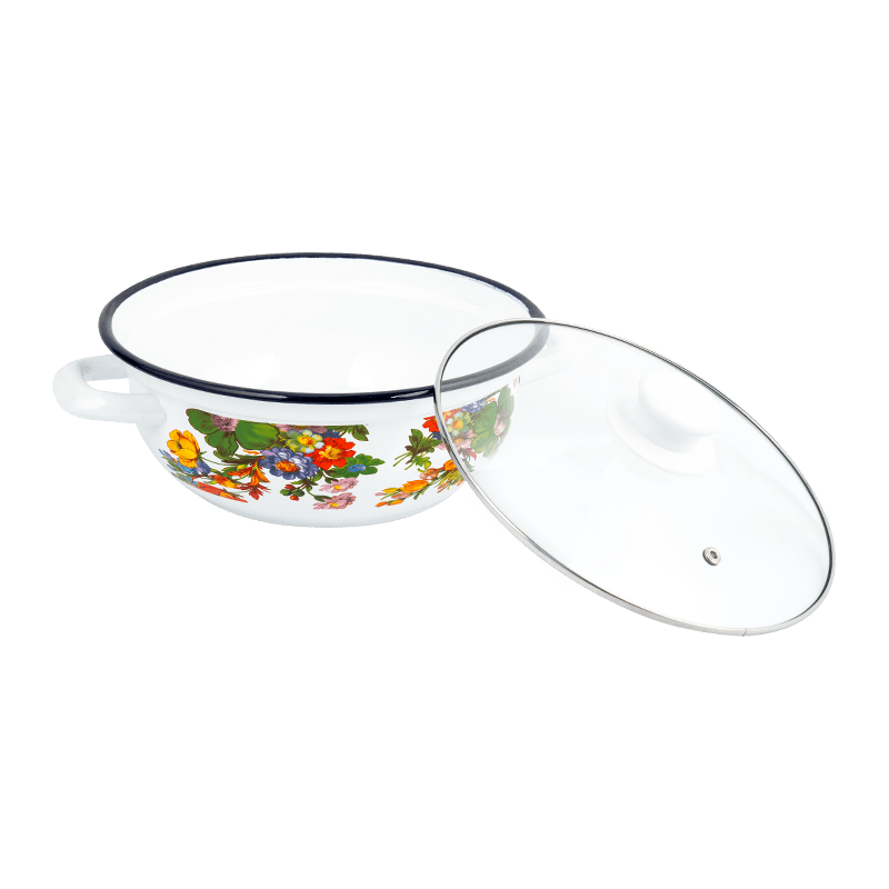 406d enamel hindi kinakalawang na asero round rim seafood stockpot