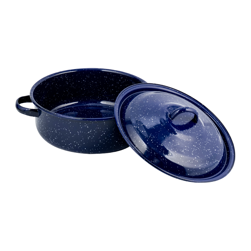 768d enamel flared rim tuwid na mababang stockpot