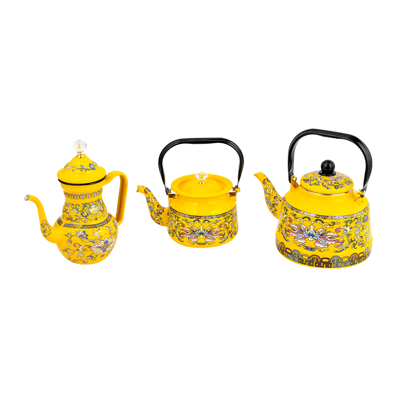 LUXURIOUS ENAMEL ETHNIC STYLE TEAPOT SET
