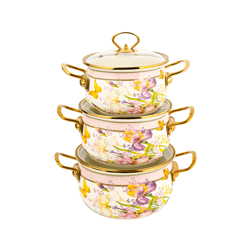 806d-5 hindi kinakalawang na asero round rim stockpot simmer enamel pot