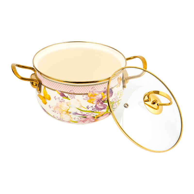 806d-5 hindi kinakalawang na asero round rim stockpot simmer enamel pot