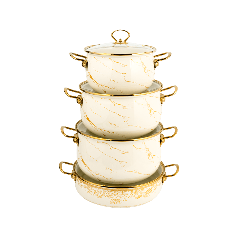 806d-5 hindi kinakalawang na asero round rim stockpot simmer enamel pot